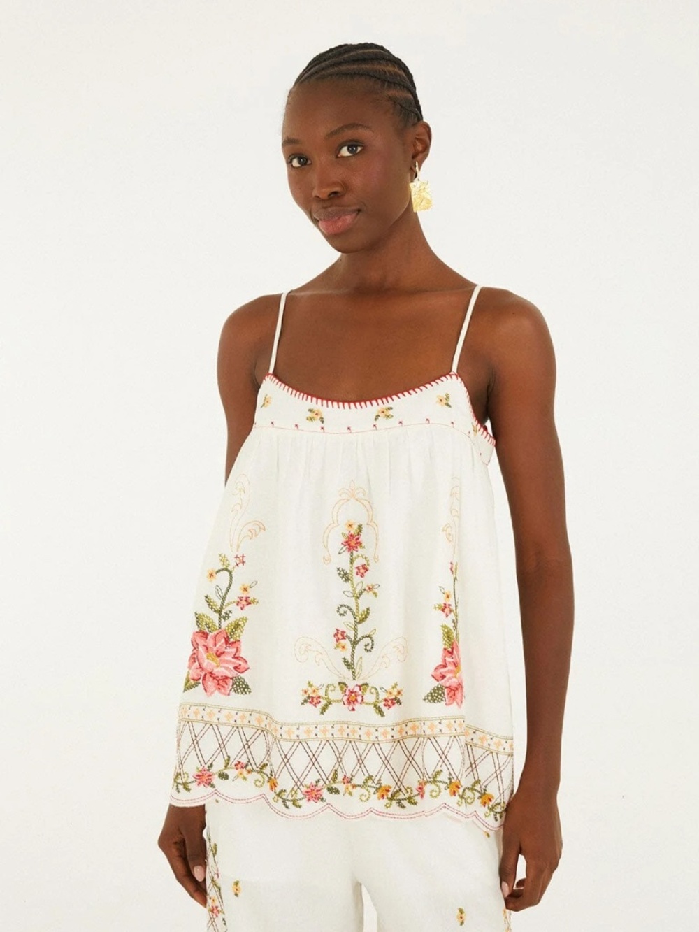 NWT Farm Rio Embroidered Open Back Sleeveless Top, XS
